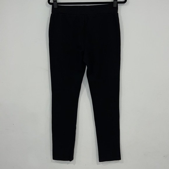 JOSEPH Ribkoff Black Ponte Pants with Colorblock Brown Faux Suede Panels size 8 - Picture 8 of 11